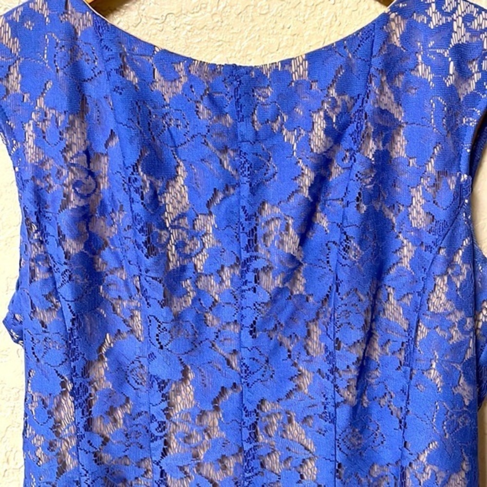 Danny & Nicole Royal Blue Lace Sheath Dress